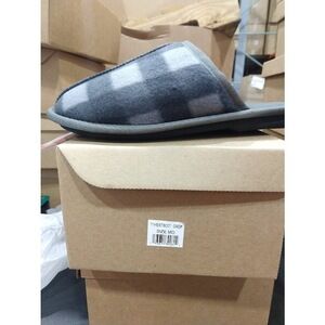 Hanes Men Slide Scuff Slipper Memory Foam Grey M